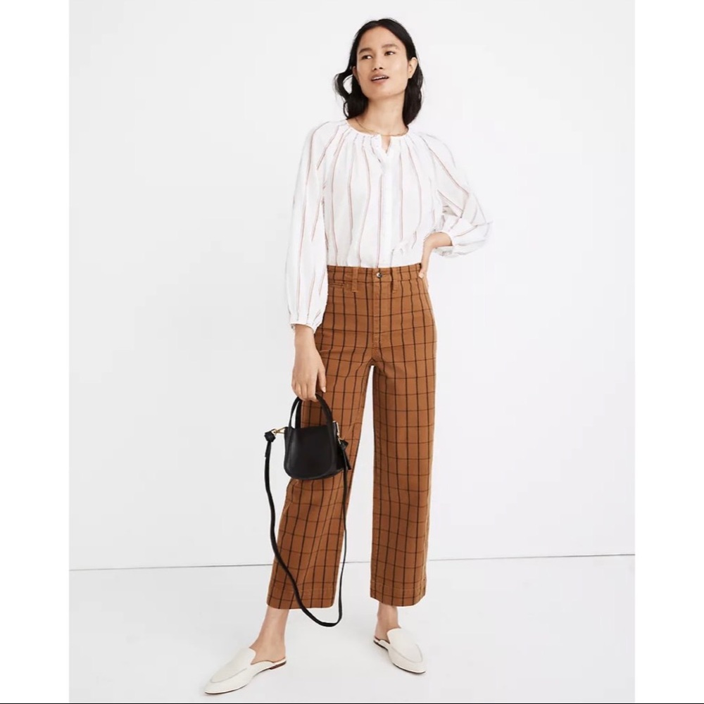 NWOT Madewell Slim Emmett Wide-Leg Crop Pants